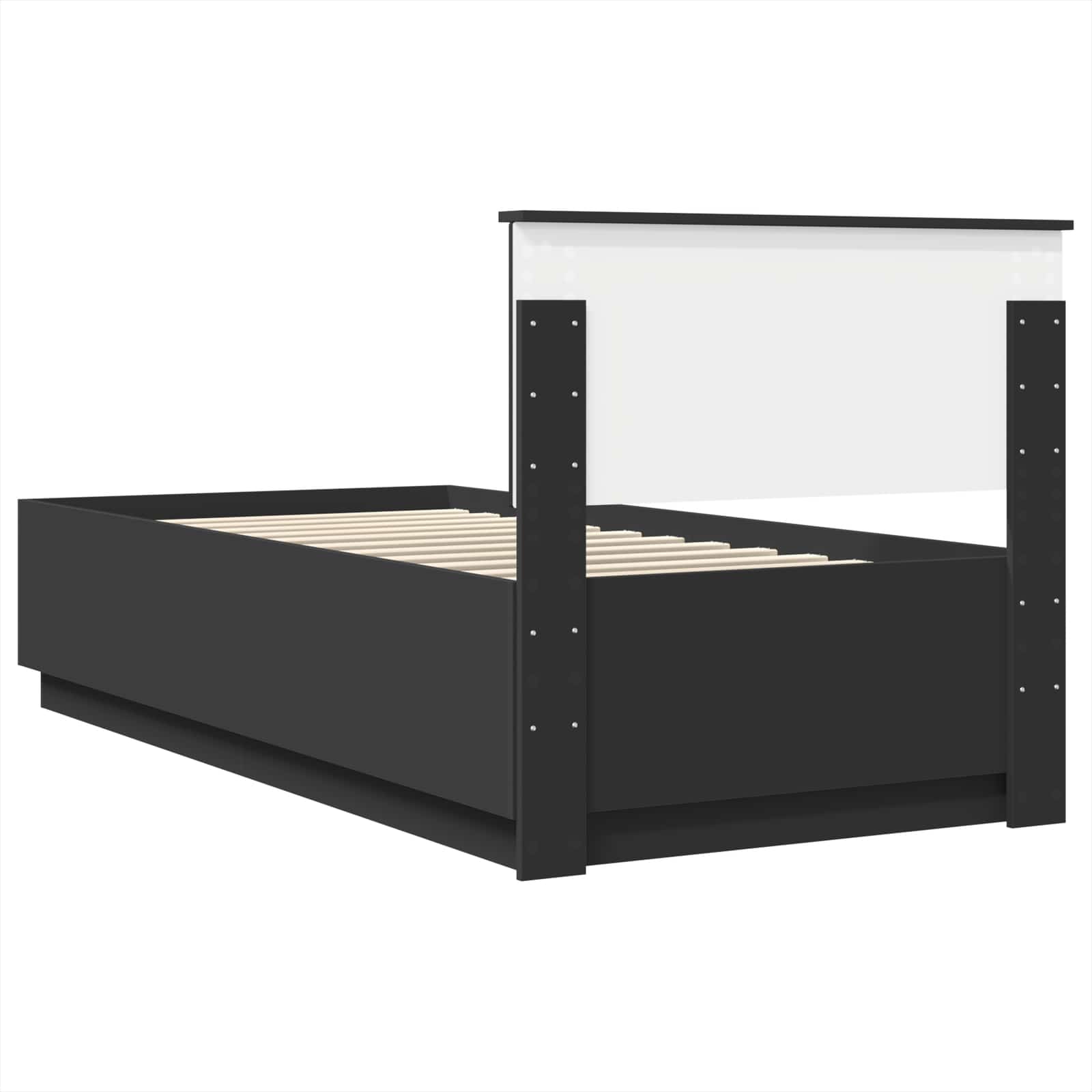 vidaXL Ramka łóżka Czarny 100 x 200 cm Drewno inżynieryjne