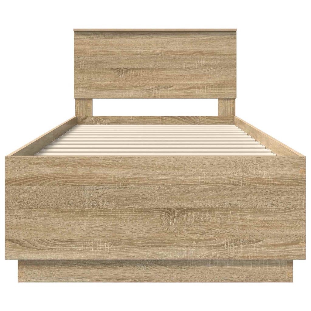 vidaXL Ramka łóżka dąb Sonoma 100 x 200 cm Drewno inżynieryjne
