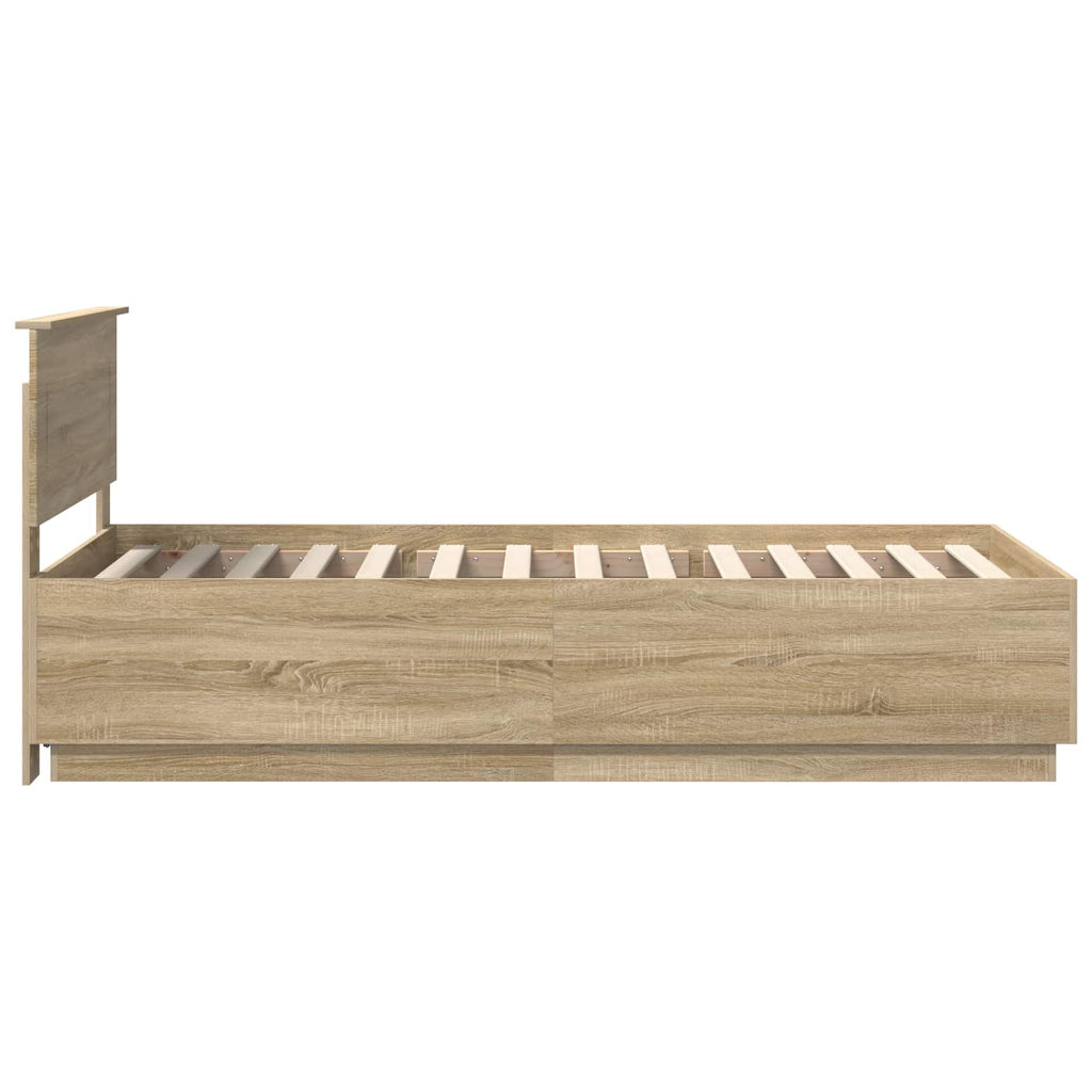 vidaXL Ramka łóżka dąb Sonoma 100 x 200 cm Drewno inżynieryjne