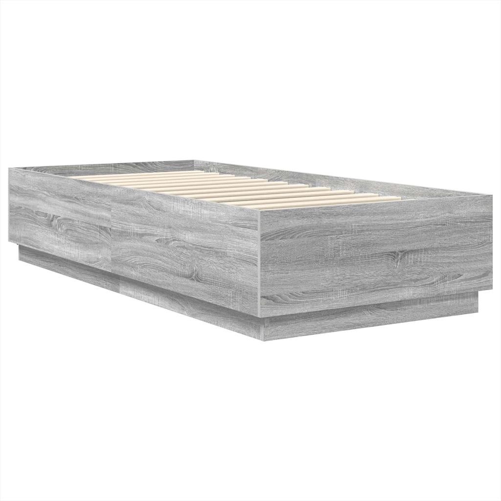 vidaXL Ramka łóżka Szary Sonoma 100 x 200 cm Drewno inżynieryjne
