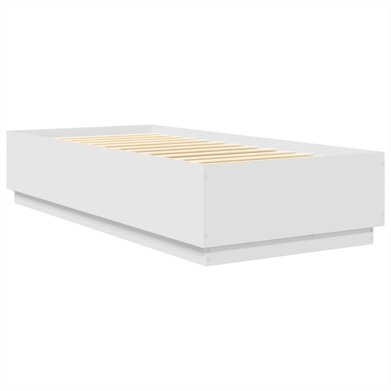 vidaXL Ramka łóżka Z zagłówkiem Biały 75 x 190 cm Drewno inżynieryjne