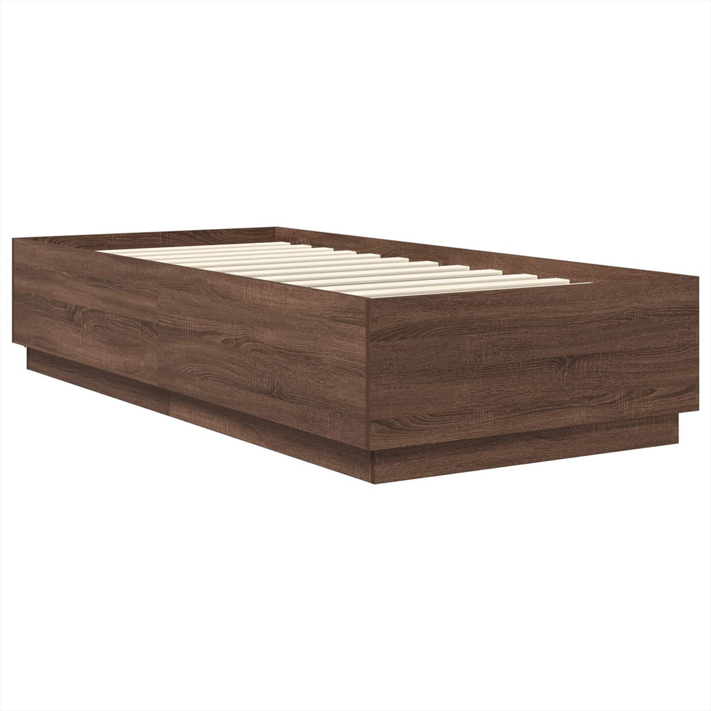 vidaXL Ramka łóżka Brązowy dąb 70 x 190 cm Drewno inżynieryjne