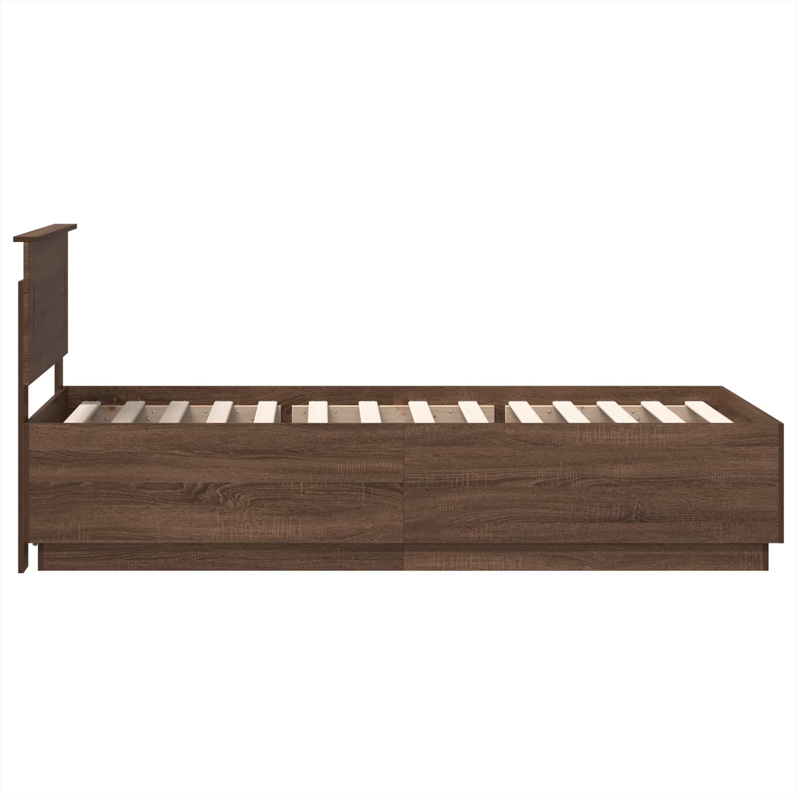 vidaXL Ramka łóżka Brązowy dąb 70 x 190 cm Drewno inżynieryjne