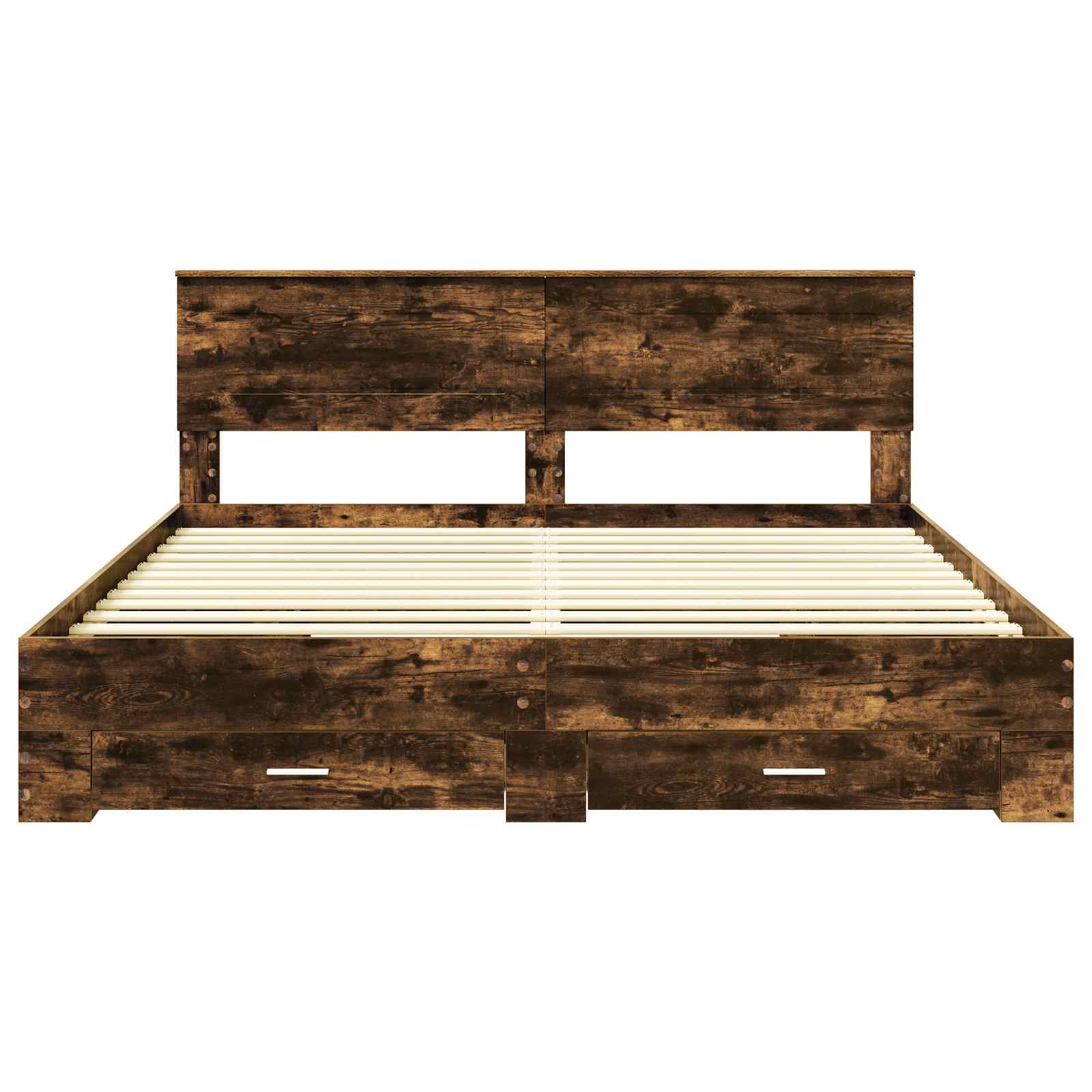 vidaXL Ramka łóżka Dąb wędzony 200 x 200 cm Materiał drewnopochodny
