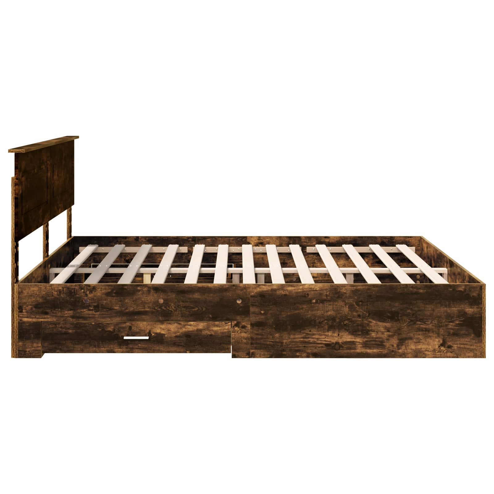 vidaXL Ramka łóżka Dąb wędzony 200 x 200 cm Materiał drewnopochodny