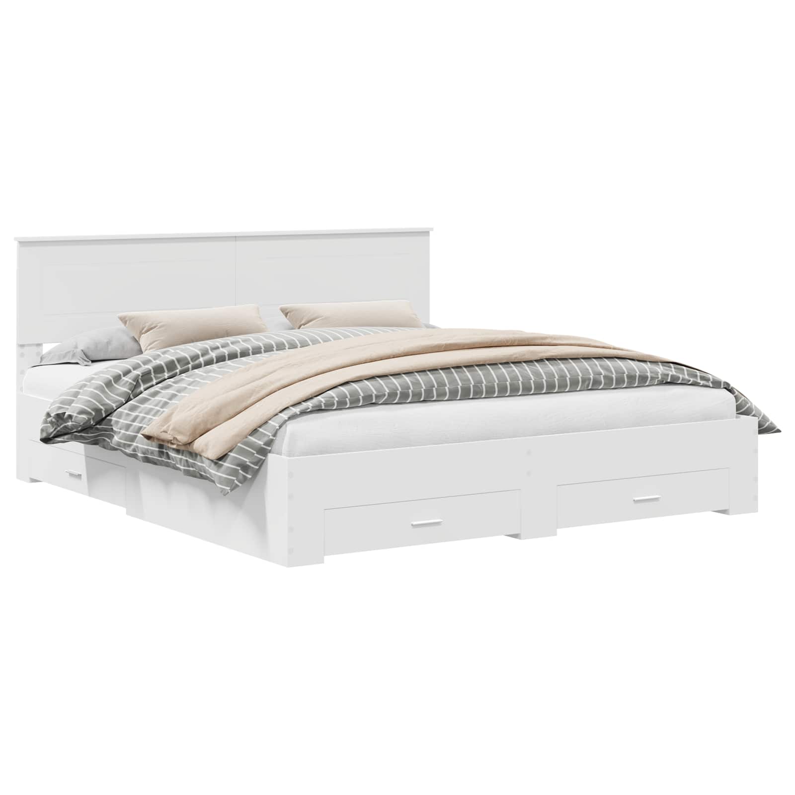 vidaXL Ramka łóżka Biały 180 x 200 cm Materiał drewnopochodny