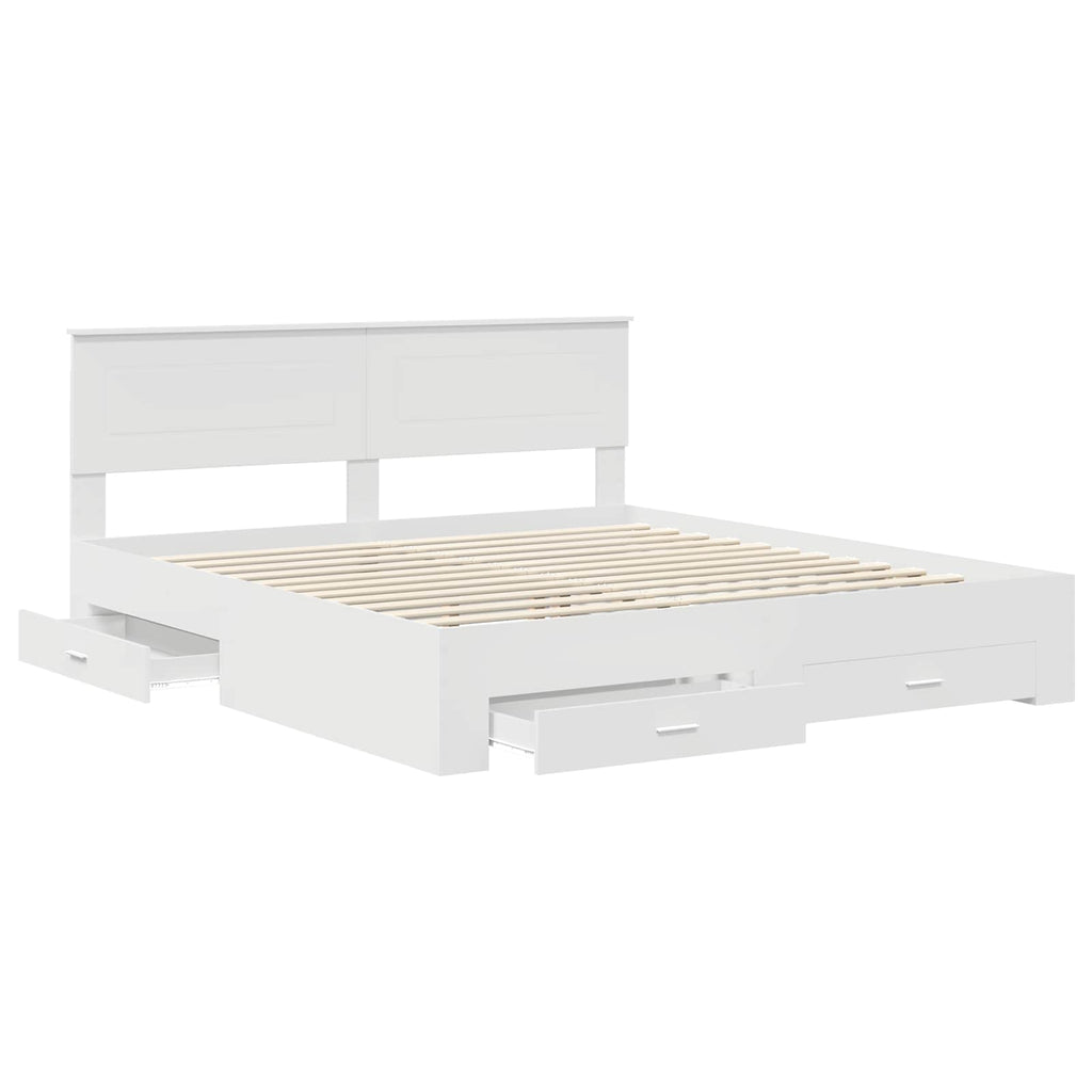 vidaXL Ramka łóżka Biały 180 x 200 cm Materiał drewnopochodny