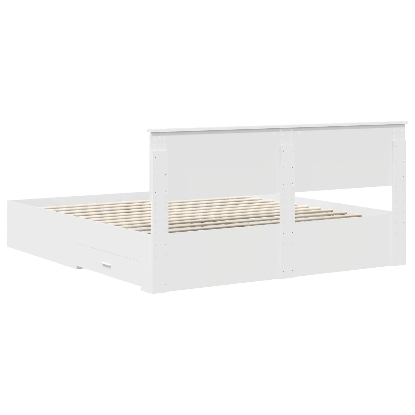 vidaXL Ramka łóżka Biały 180 x 200 cm Materiał drewnopochodny