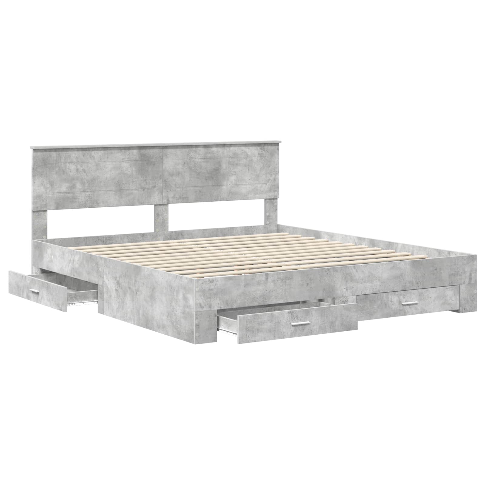 vidaXL Ramka łóżka Betonowy szary 180 x 200 cm Materiał drewnopochodny