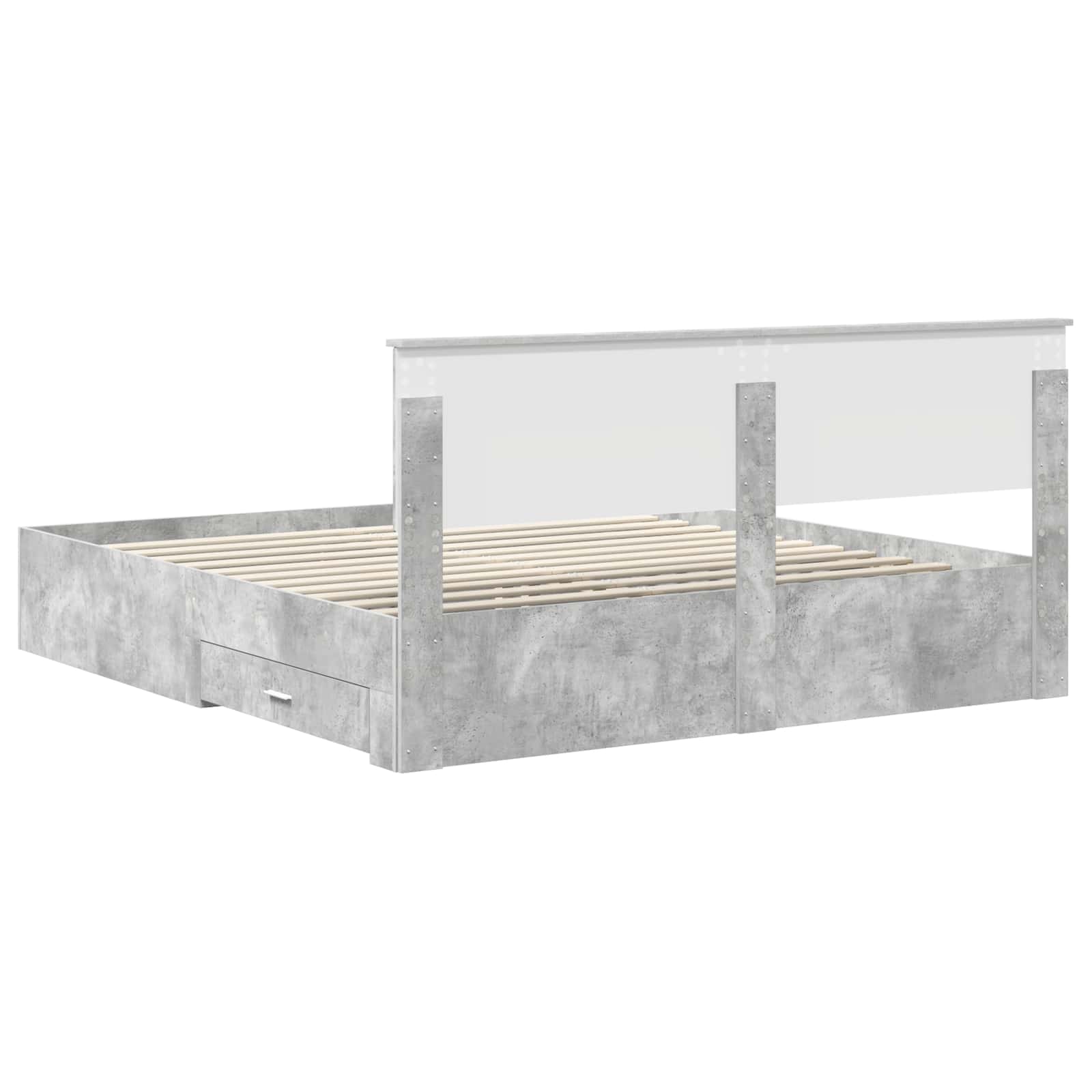 vidaXL Ramka łóżka Betonowy szary 180 x 200 cm Materiał drewnopochodny