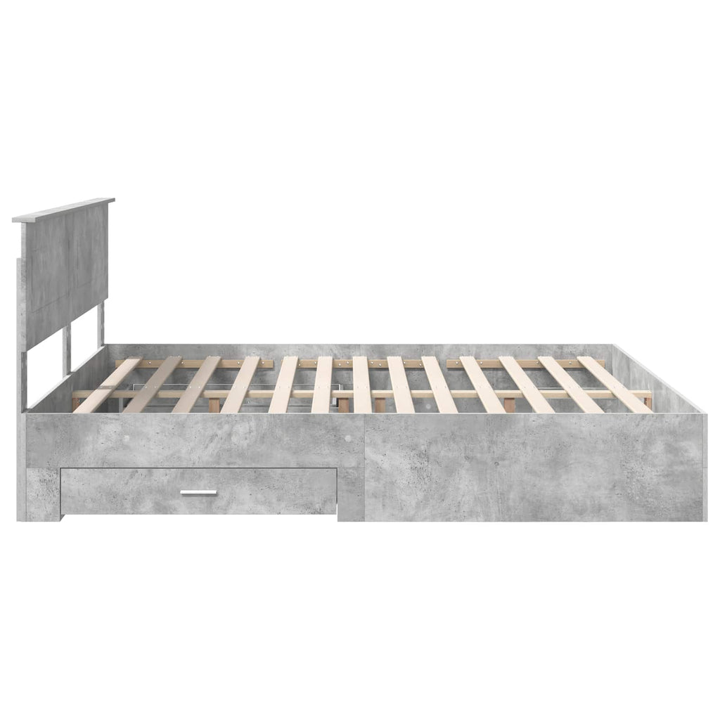 vidaXL Ramka łóżka Betonowy szary 180 x 200 cm Materiał drewnopochodny