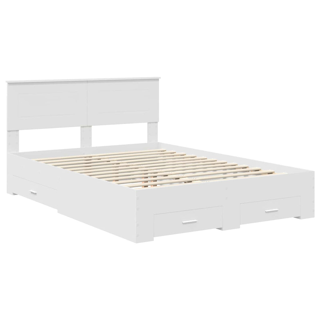 vidaXL Ramka łóżka Biały 160 x 200 cm Materiał drewnopochodny