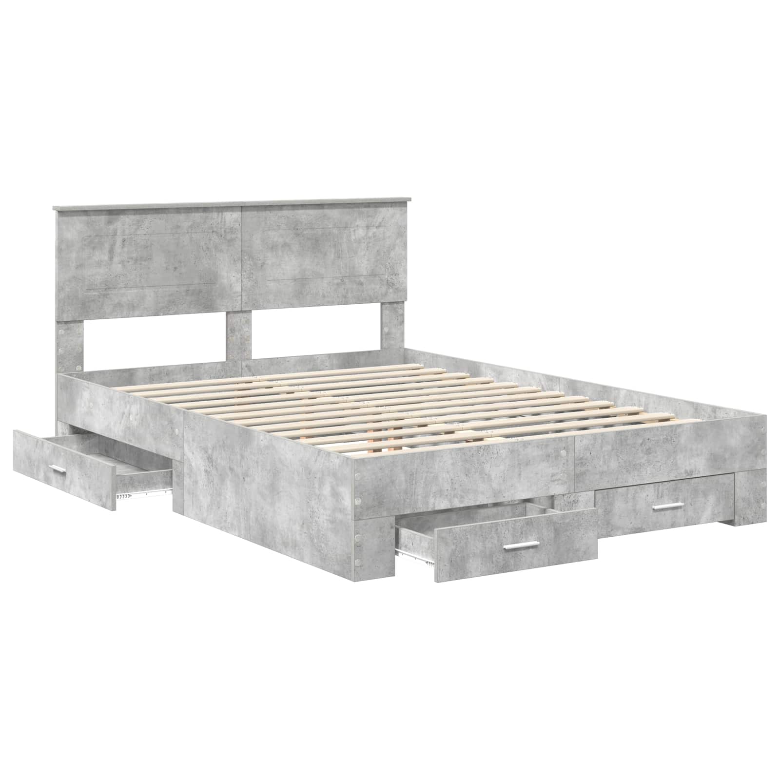 vidaXL Ramka łóżka Betonowy szary 160 x 200 cm Materiał drewnopochodny