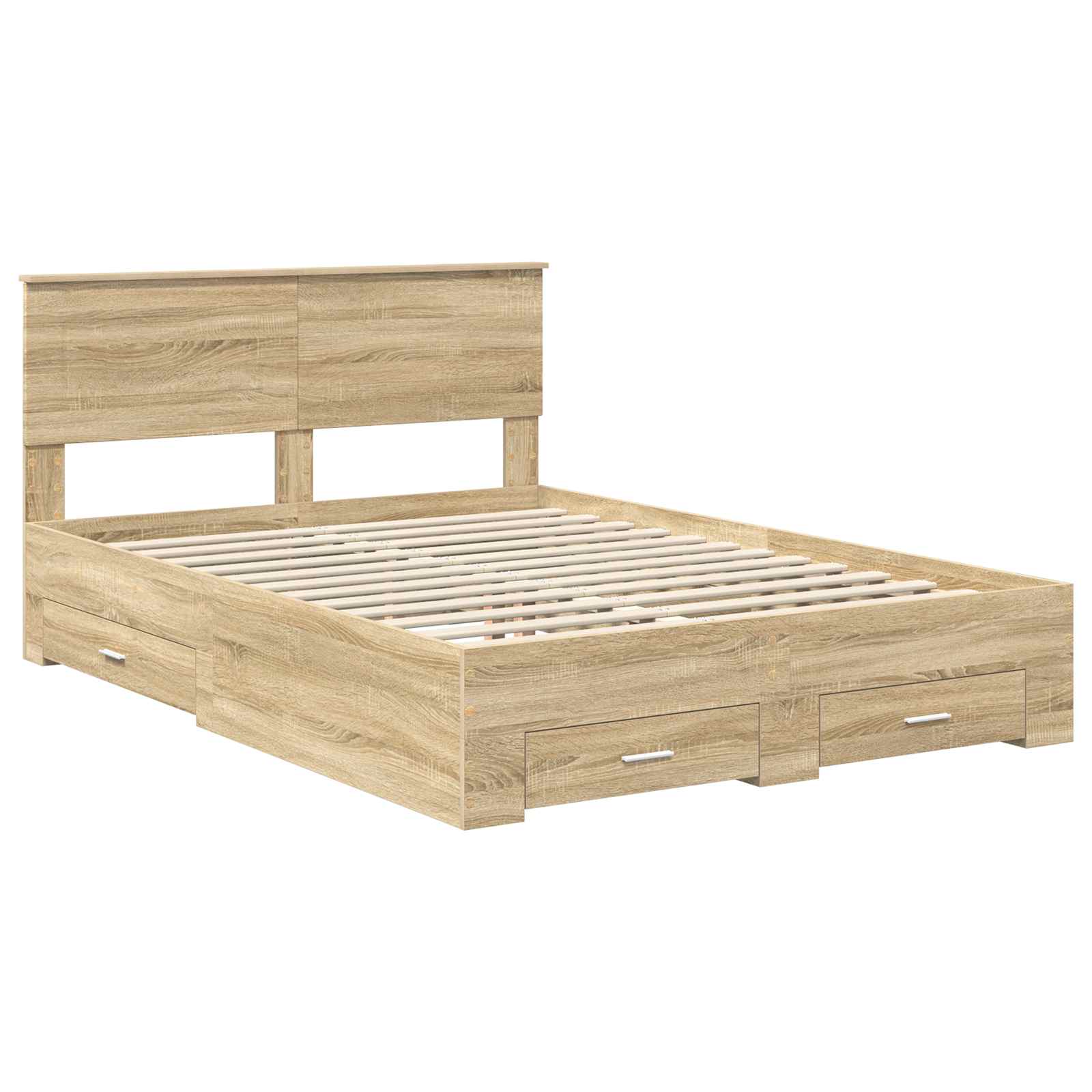 vidaXL Ramka łóżka Dąb Sonoma 150 x 200 cm Materiał drewnopochodny
