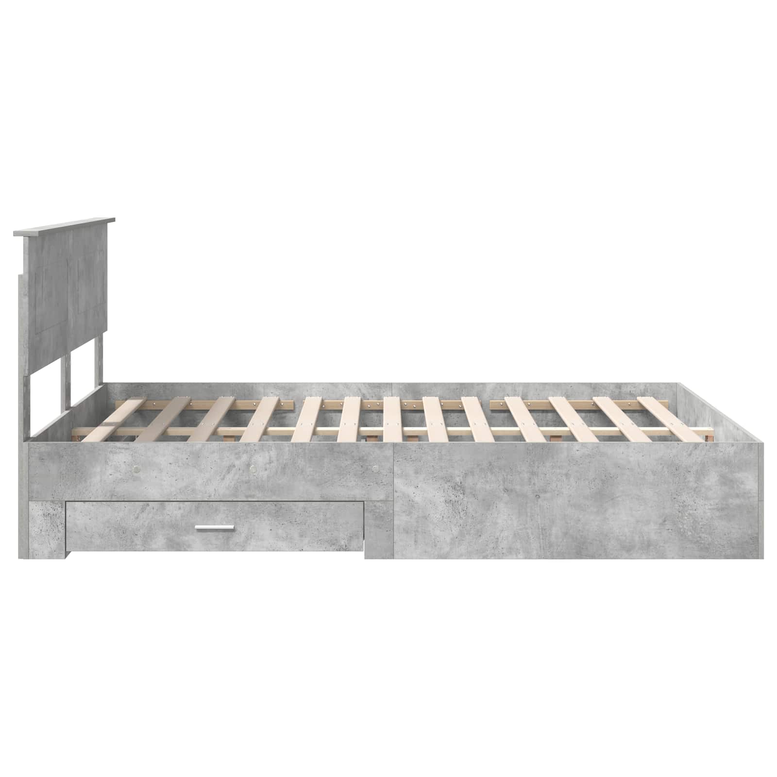 vidaXL Ramka łóżka Betonowy szary 150 x 200 cm Materiał drewnopochodny
