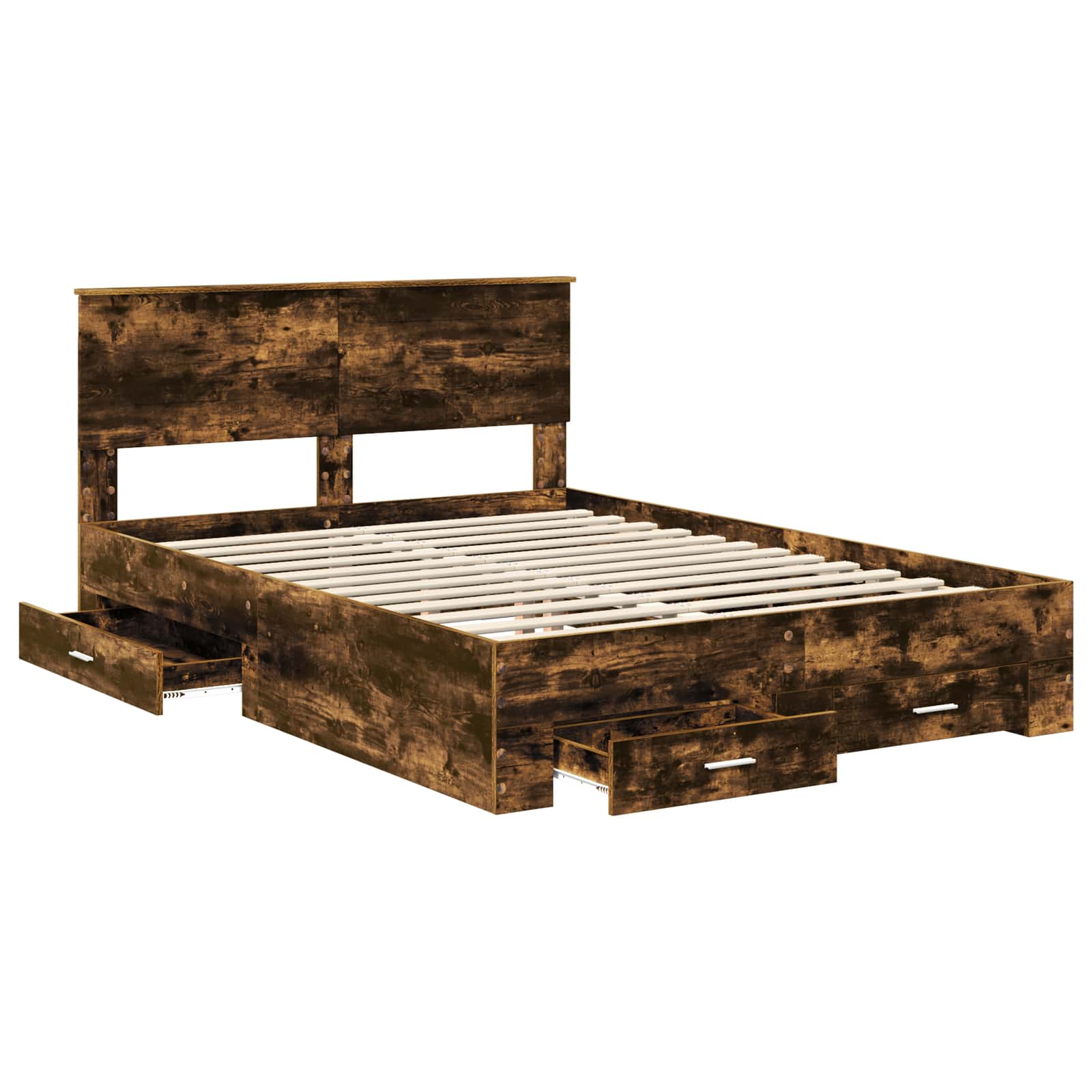 vidaXL Ramka łóżka Dąb wędzony 150 x 200 cm Materiał drewnopochodny