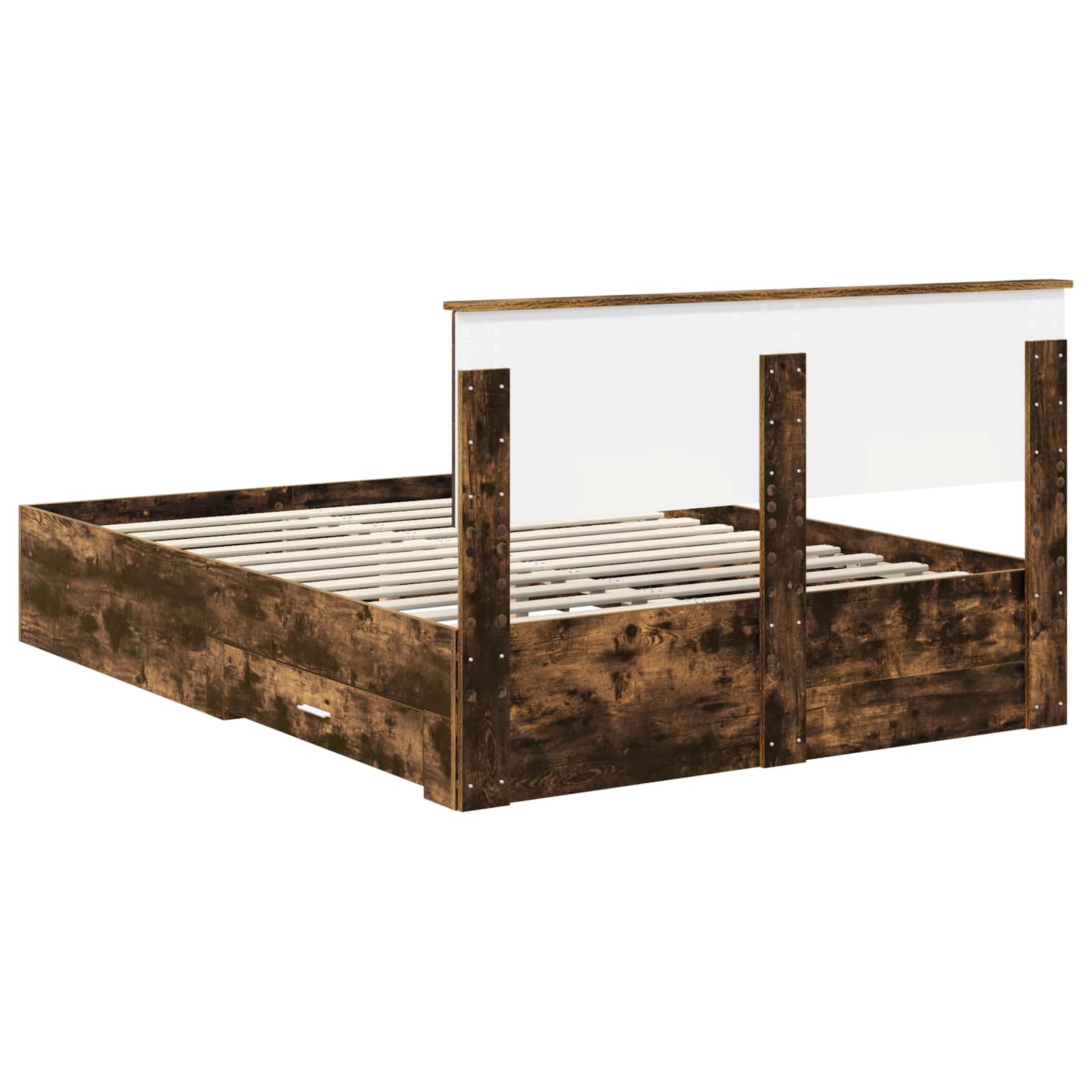 vidaXL Ramka łóżka Dąb wędzony 150 x 200 cm Materiał drewnopochodny