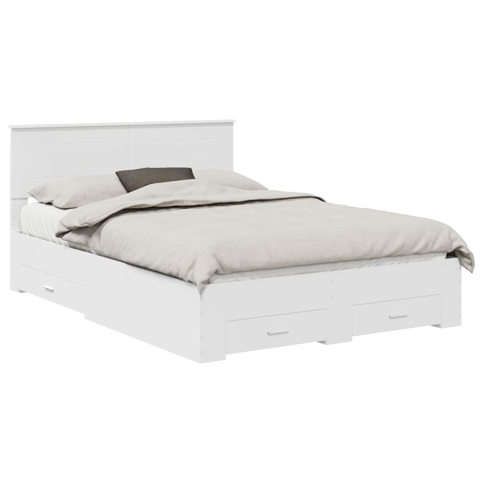 vidaXL Ramka łóżka Biały 140 x 190 cm Materiał drewnopochodny