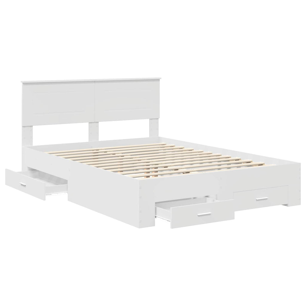 vidaXL Ramka łóżka Biały 140 x 190 cm Materiał drewnopochodny
