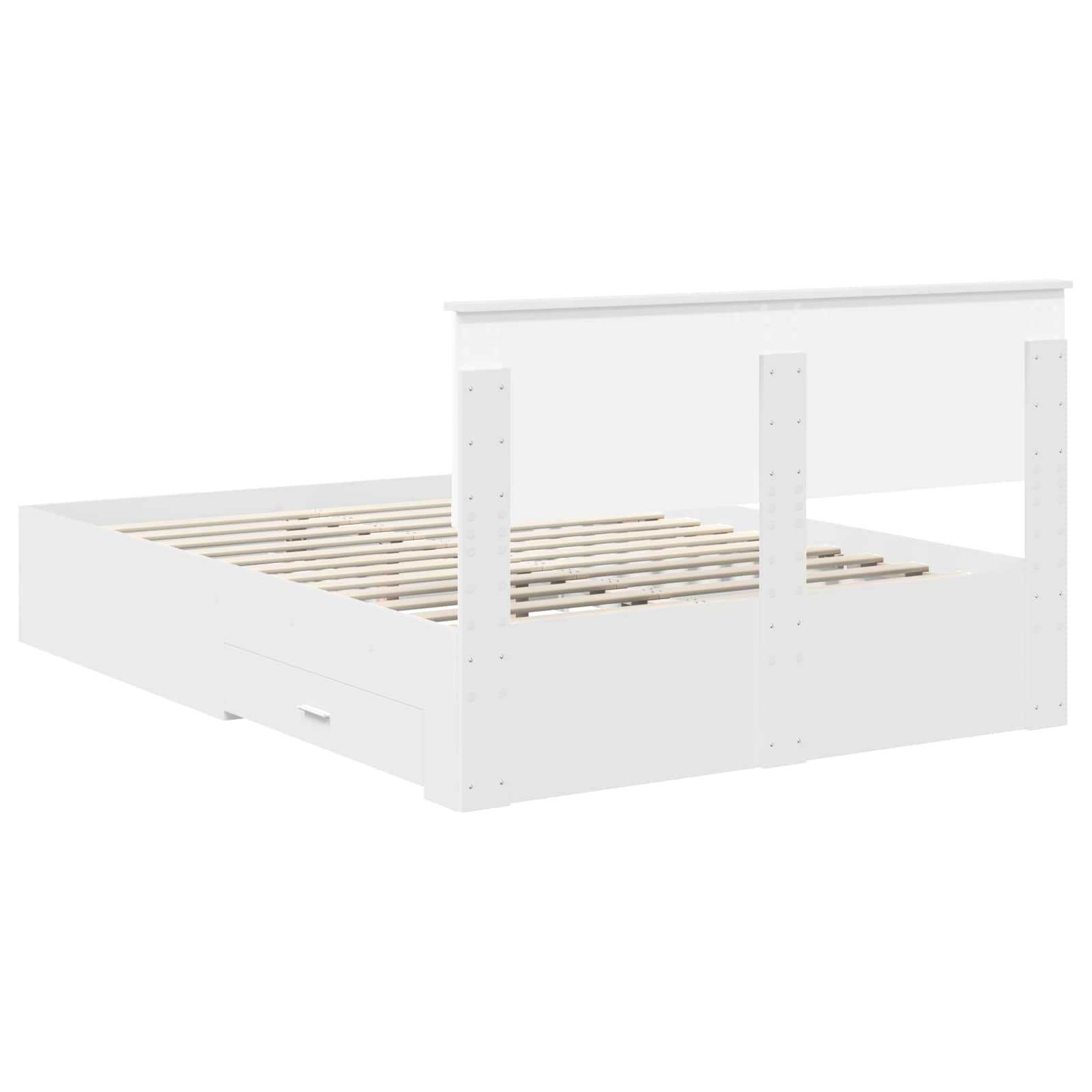 vidaXL Ramka łóżka Biały 140 x 190 cm Materiał drewnopochodny