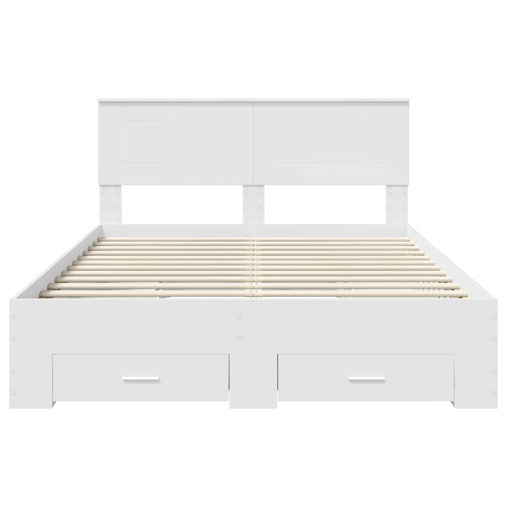 vidaXL Ramka łóżka Biały 140 x 190 cm Materiał drewnopochodny