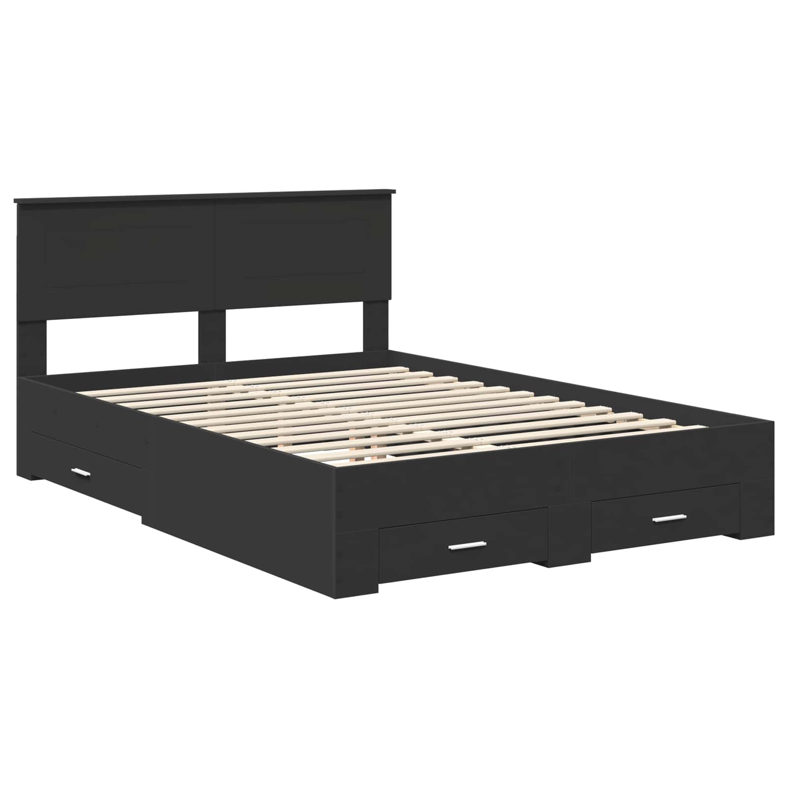 vidaXL Ramka łóżka Czarny 140 x 190 cm Materiał drewnopochodny