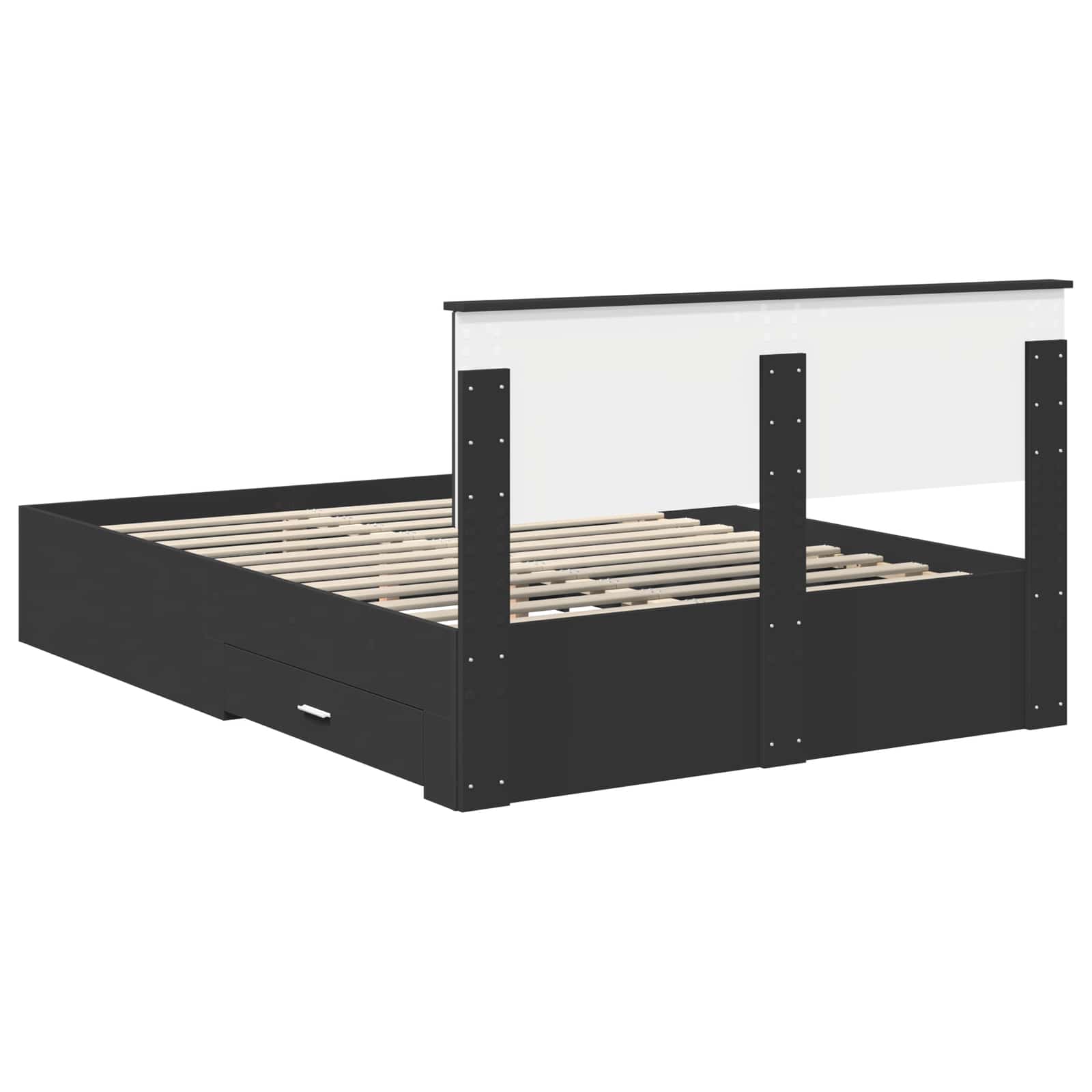 vidaXL Ramka łóżka Czarny 140 x 190 cm Materiał drewnopochodny