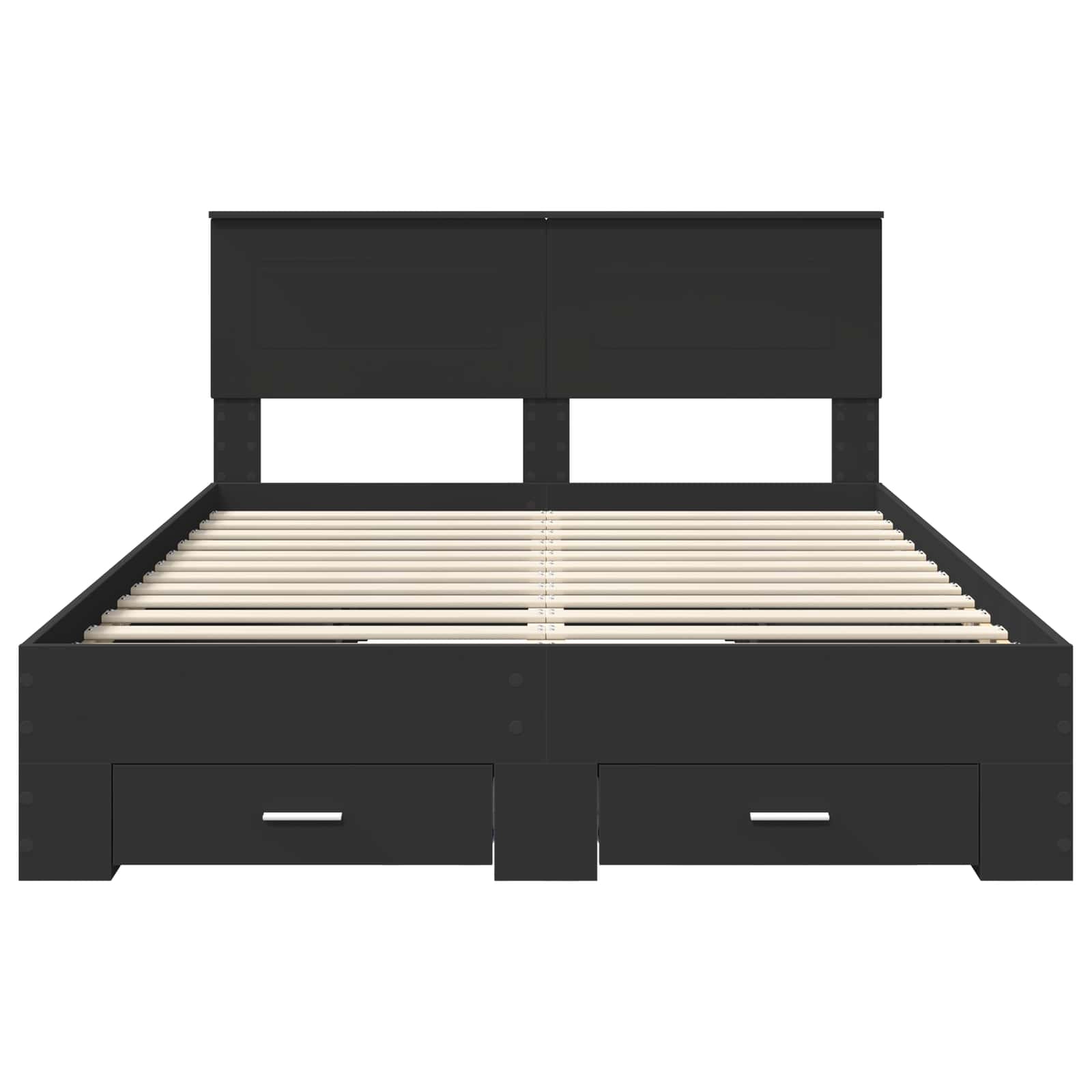 vidaXL Ramka łóżka Czarny 140 x 190 cm Materiał drewnopochodny
