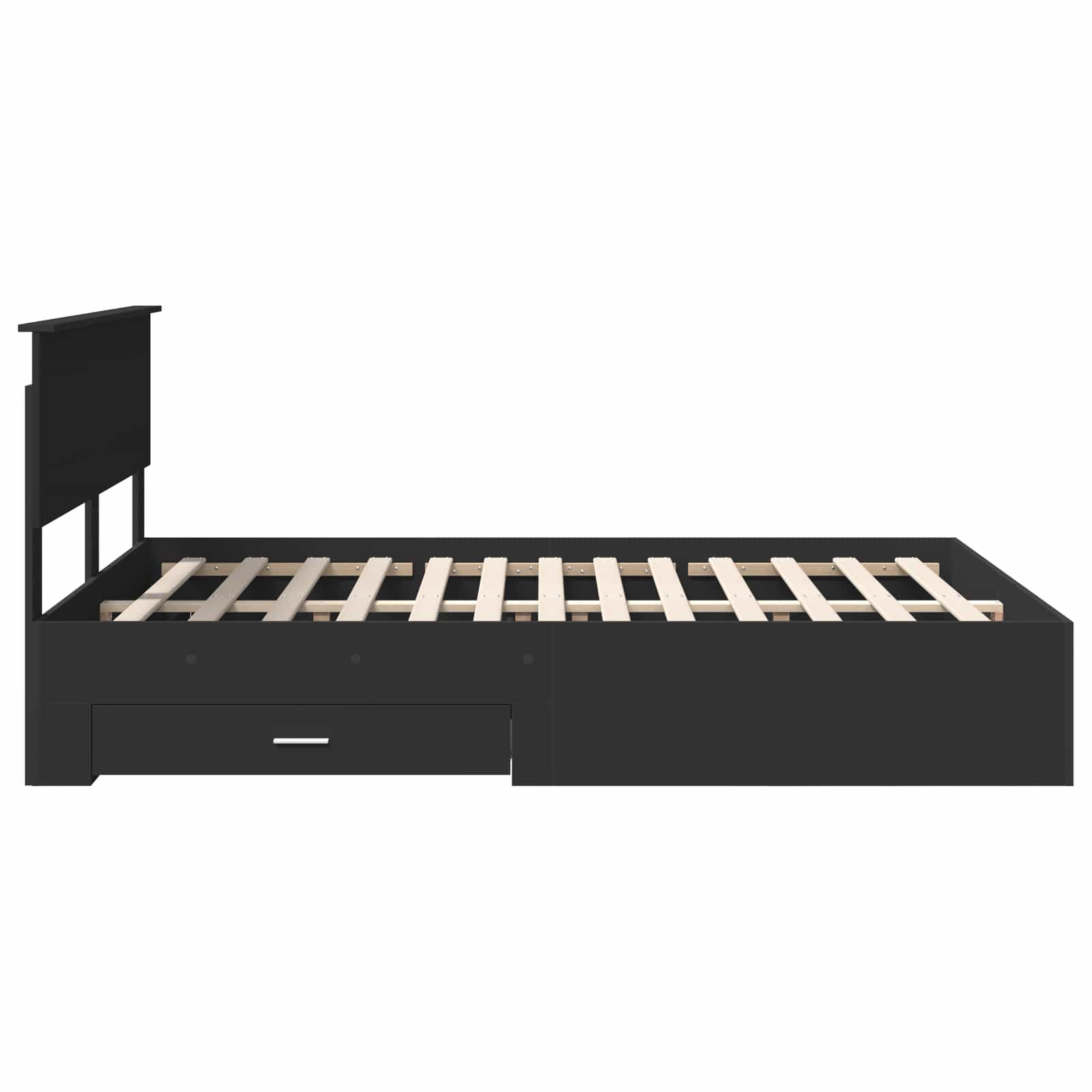 vidaXL Ramka łóżka Czarny 140 x 190 cm Materiał drewnopochodny