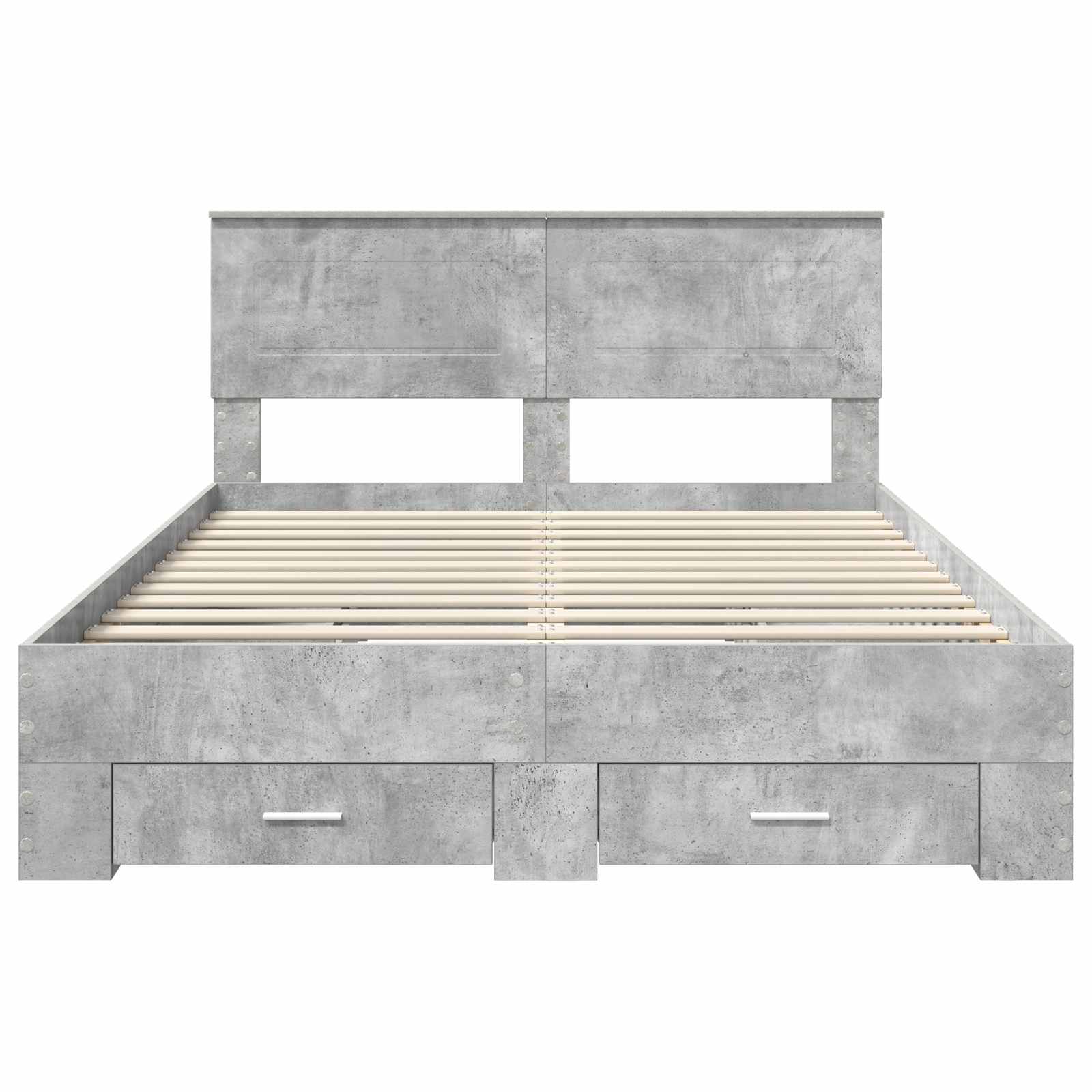 vidaXL Ramka łóżka Betonowy szary 140 x 190 cm Materiał drewnopochodny