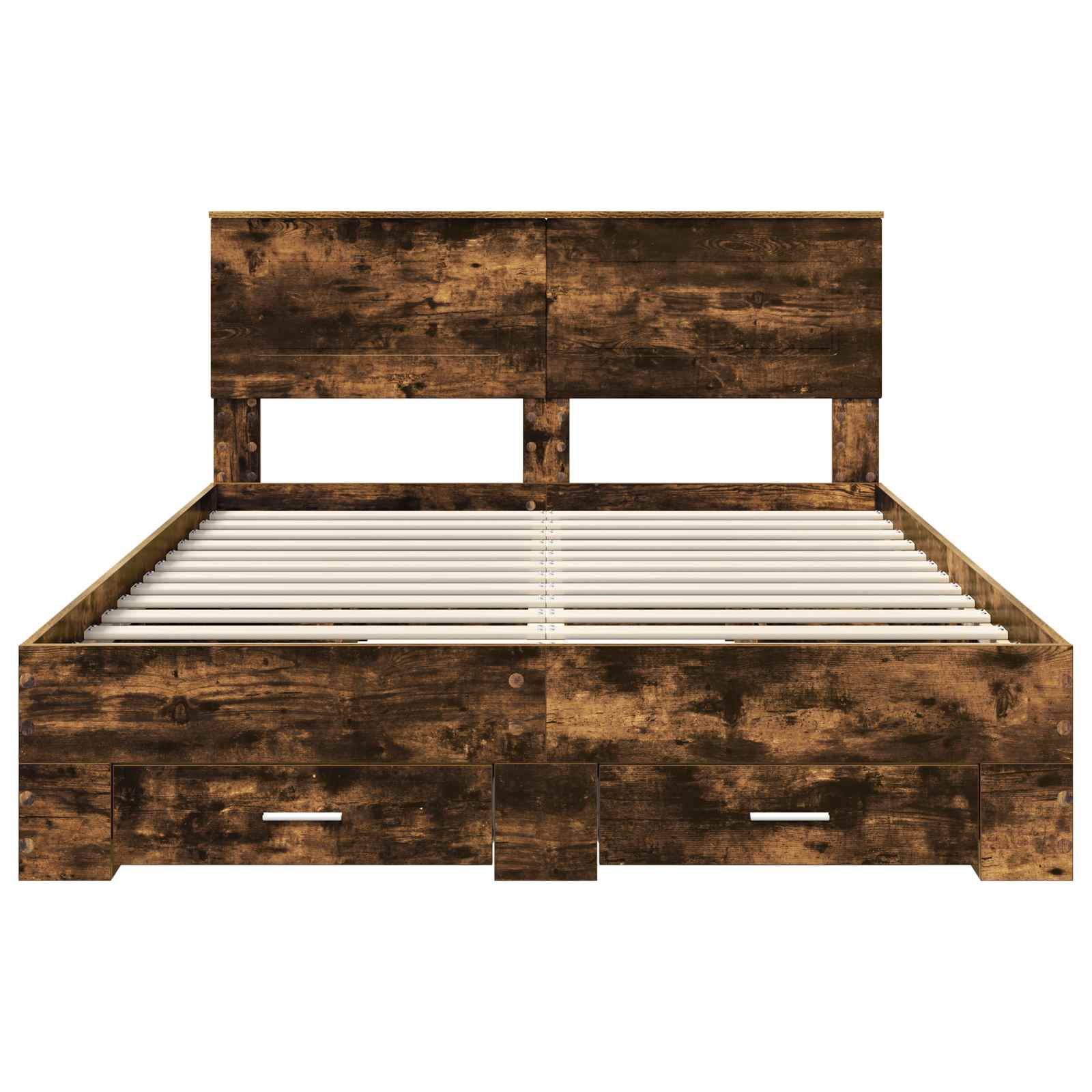 vidaXL Ramka łóżka Dąb wędzony 140 x 190 cm Materiał drewnopochodny
