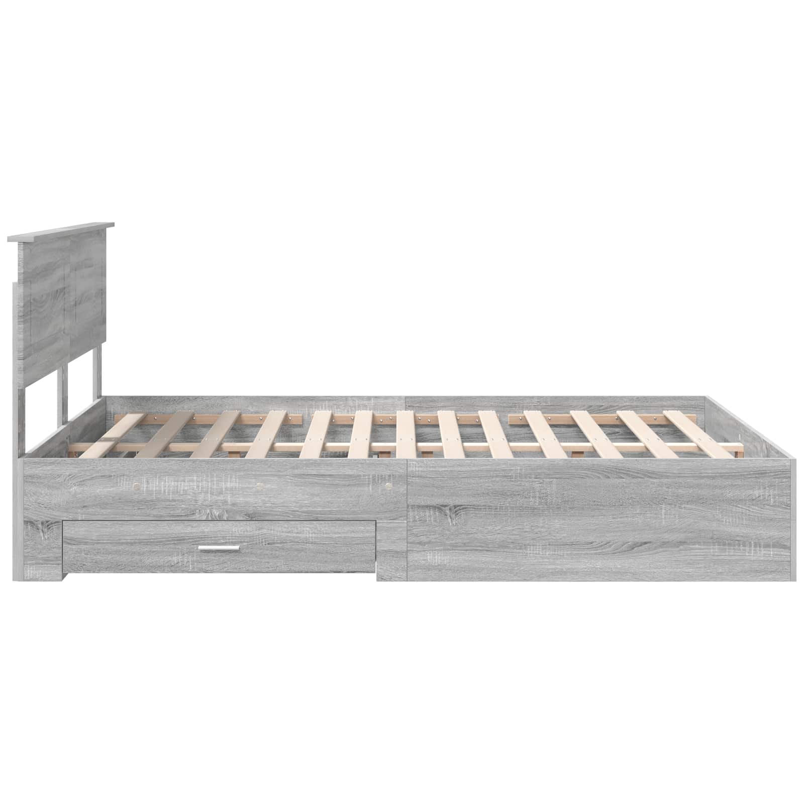vidaXL Ramka łóżka Szary Sonoma 140 x 190 cm Materiał drewnopochodny