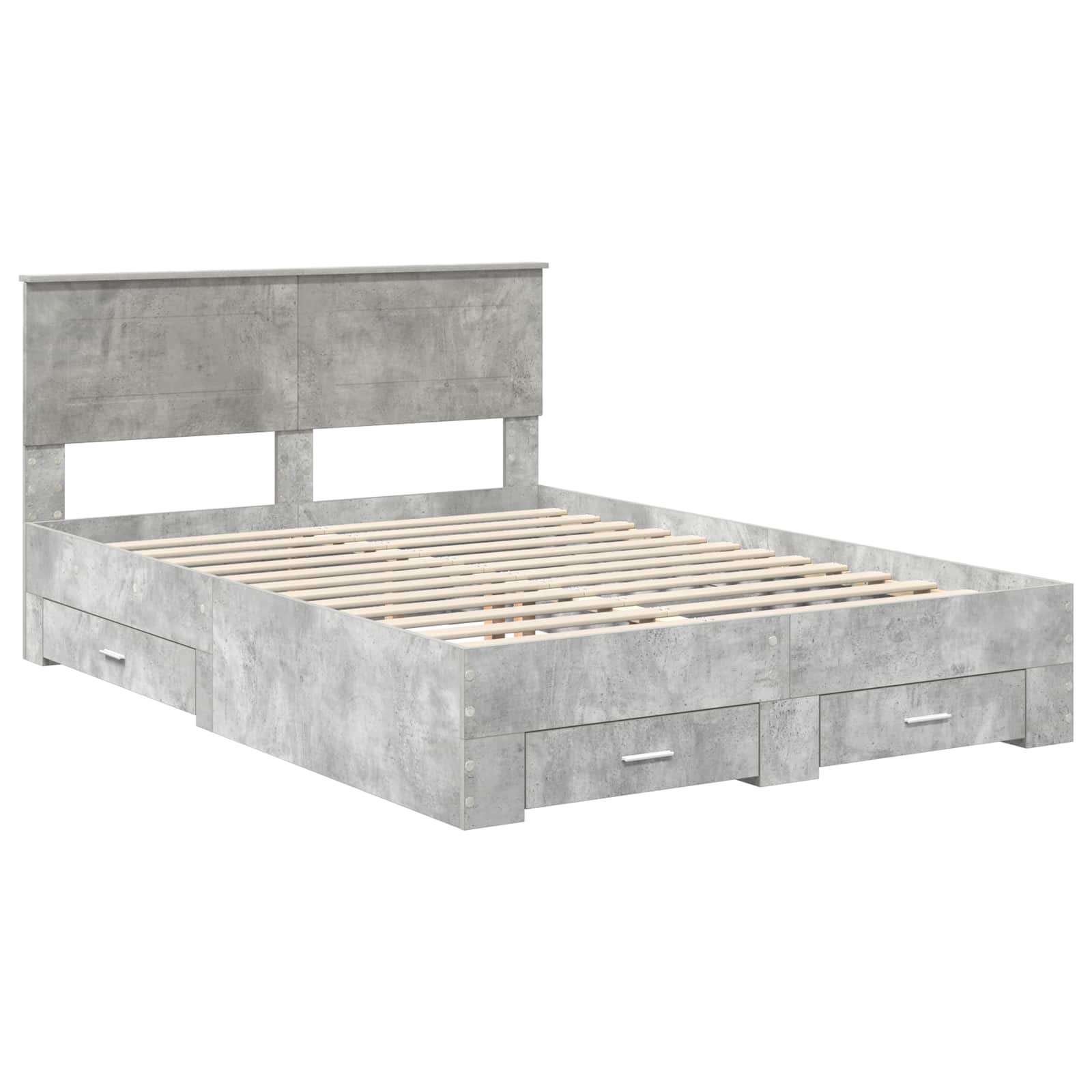 vidaXL Ramka łóżka Betonowy szary 140 x 200 cm Materiał drewnopochodny