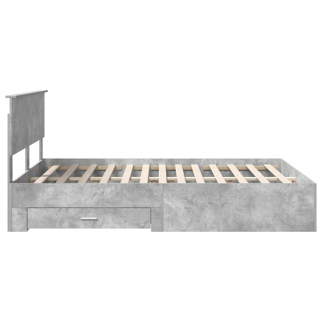 vidaXL Ramka łóżka Betonowy szary 140 x 200 cm Materiał drewnopochodny
