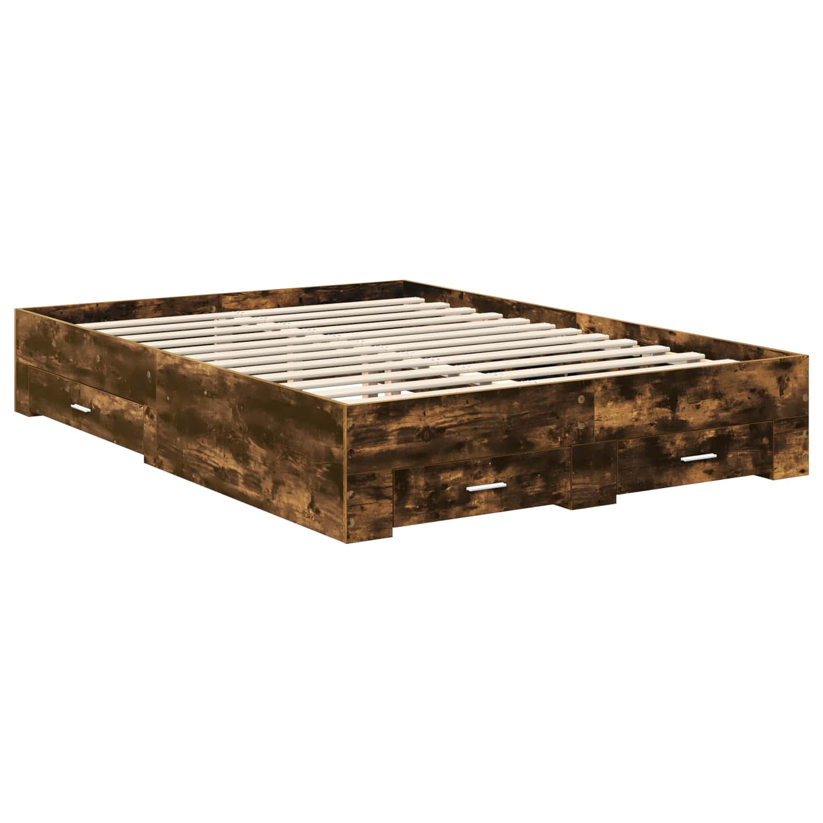 vidaXL Ramka łóżka Dąb wędzony 140 x 200 cm Materiał drewnopochodny