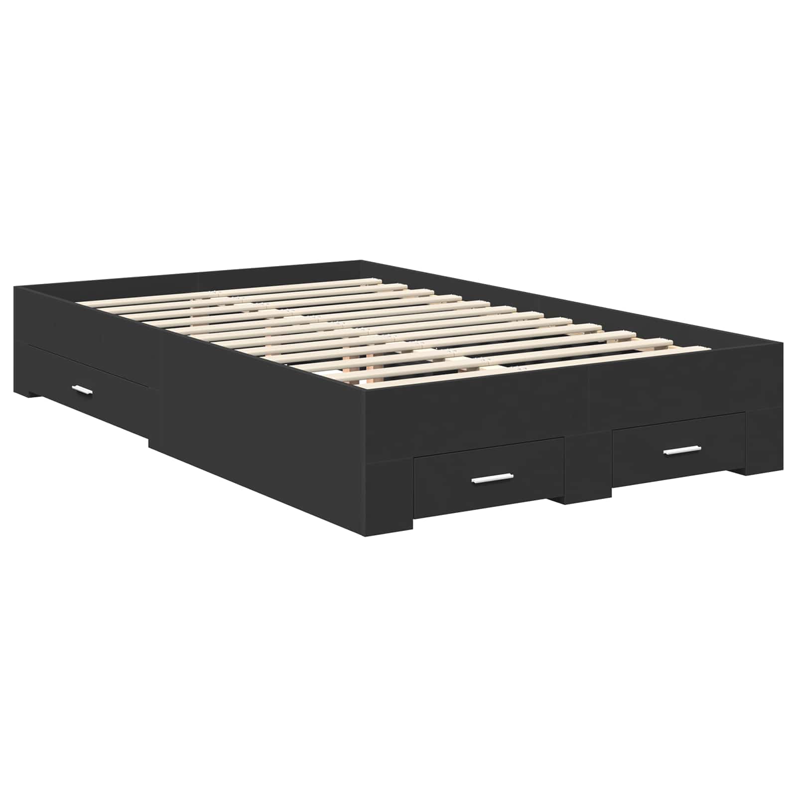 vidaXL Ramka łóżka Czarny 135 x 190 cm Materiał drewnopochodny