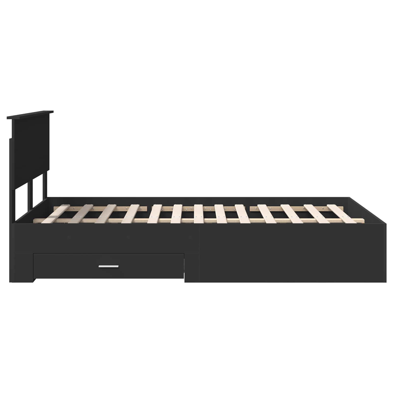 vidaXL Ramka łóżka Czarny 135 x 190 cm Materiał drewnopochodny