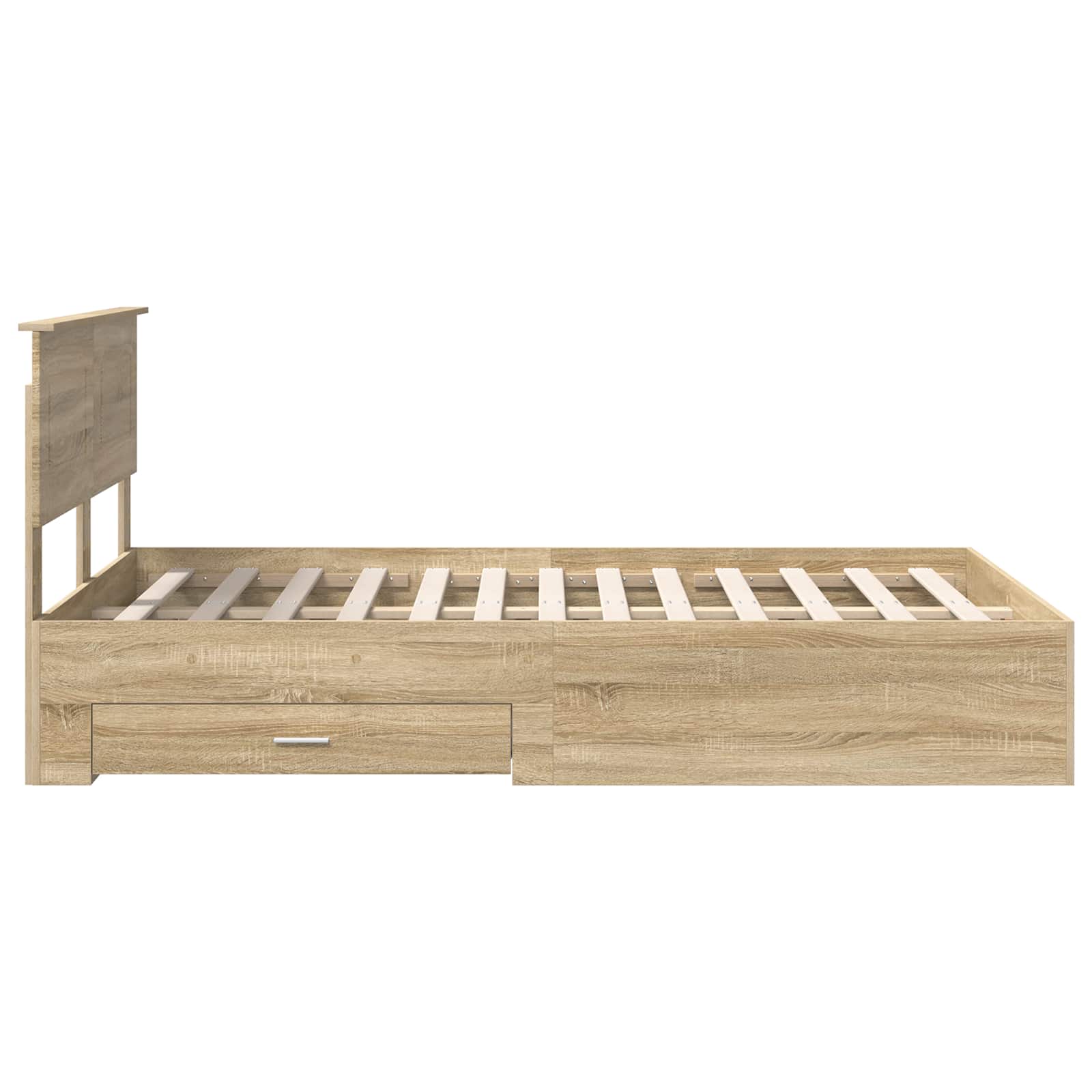 vidaXL Ramka łóżka Dąb Sonoma 135 x 190 cm Materiał drewnopochodny