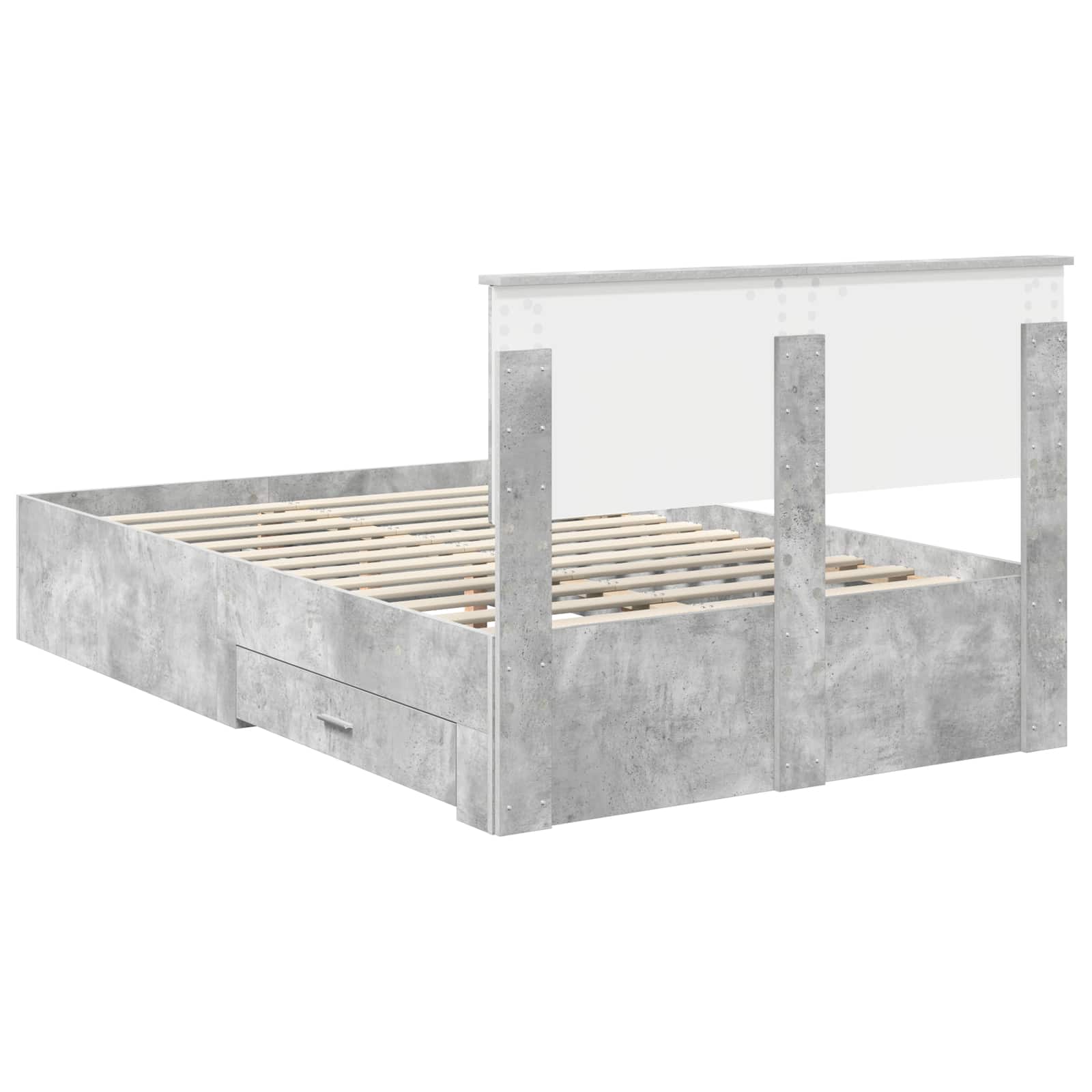 vidaXL Ramka łóżka Betonowy szary 120 x 190 cm Materiał drewnopochodny
