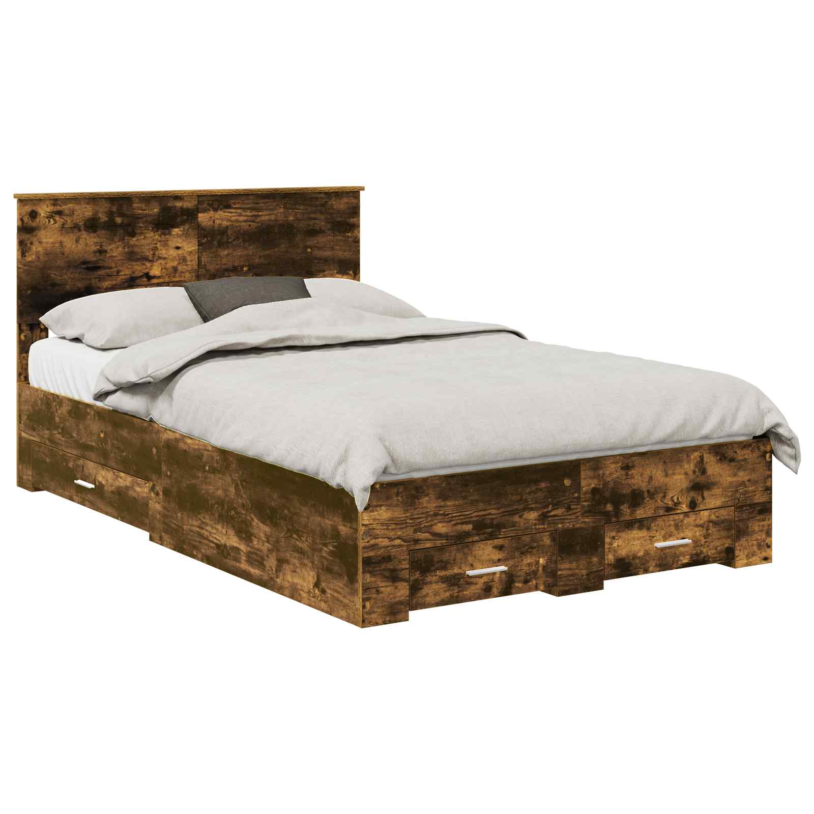 vidaXL Ramka łóżka Dąb wędzony 120 x 190 cm Materiał drewnopochodny
