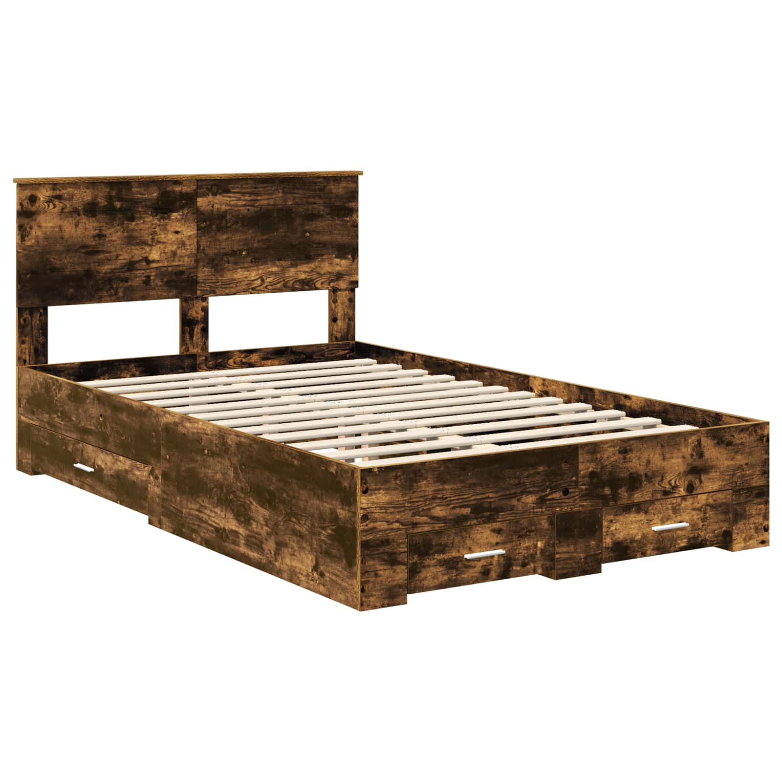 vidaXL Ramka łóżka Dąb wędzony 120 x 190 cm Materiał drewnopochodny