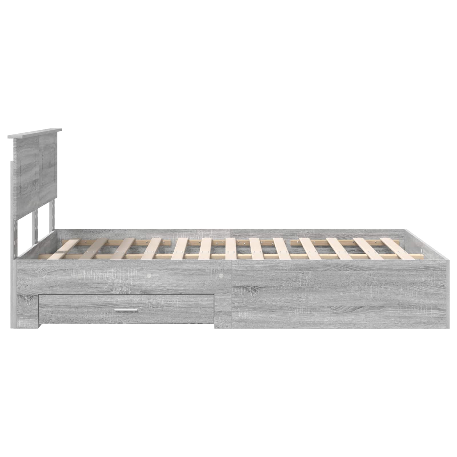 vidaXL Ramka łóżka Szary Sonoma 120 x 190 cm Materiał drewnopochodny