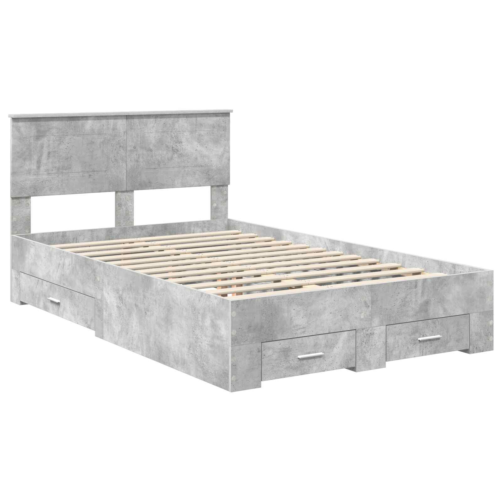 vidaXL Ramka łóżka Betonowy szary 120 x 200 cm Materiał drewnopochodny