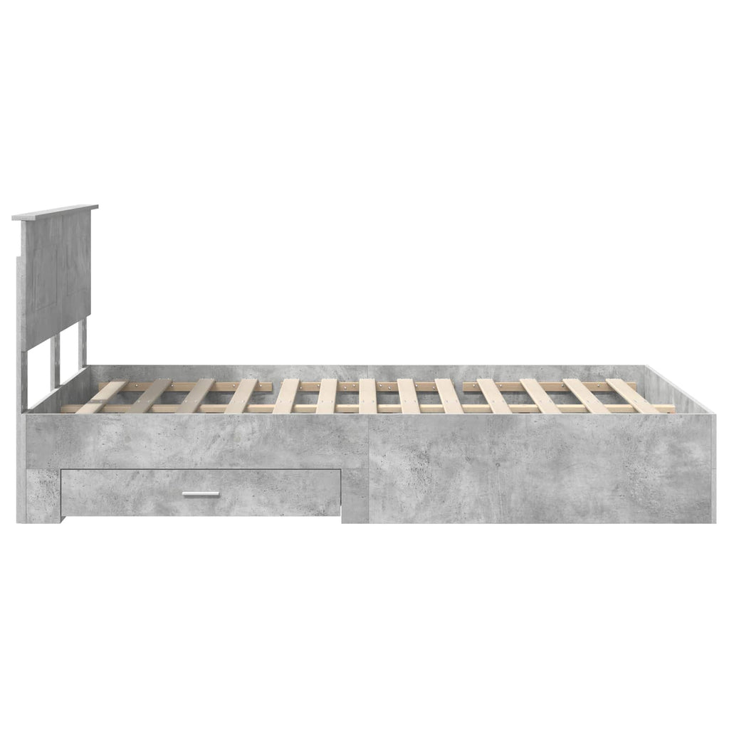 vidaXL Ramka łóżka Betonowy szary 120 x 200 cm Materiał drewnopochodny