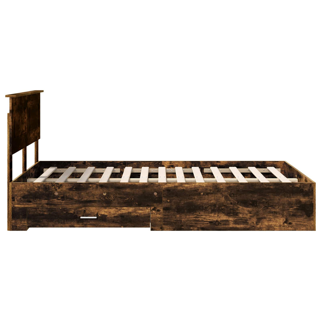 vidaXL Ramka łóżka Dąb wędzony 120 x 200 cm Materiał drewnopochodny
