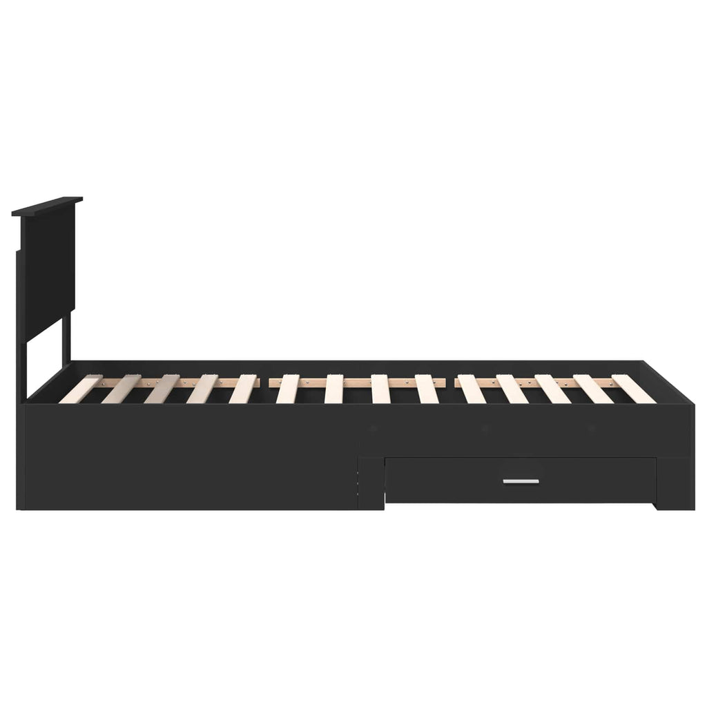 vidaXL Ramka łóżka Z zagłówkiem Czarny i Srebrny 100 x 200 cm