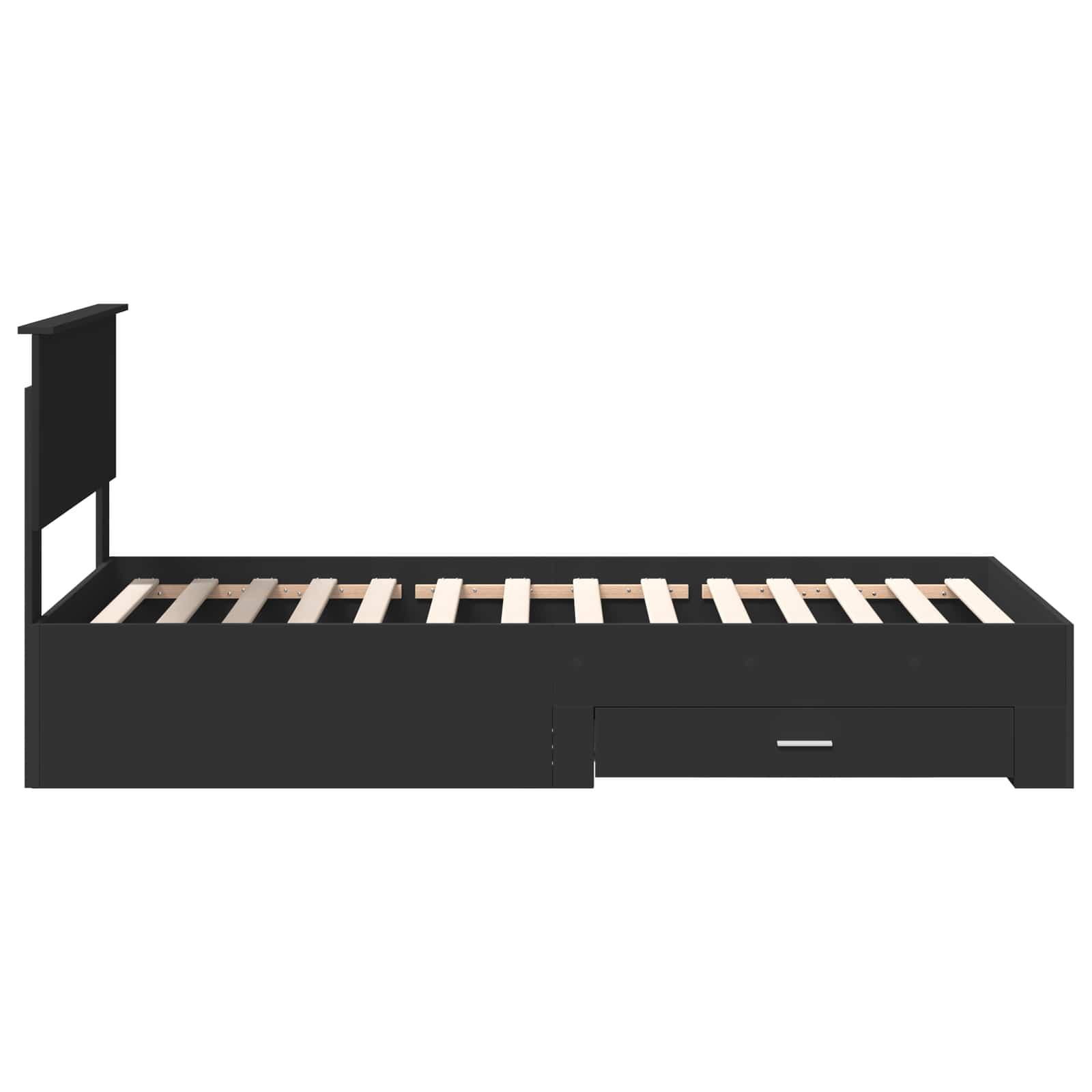 vidaXL Ramka łóżka Z zagłówkiem Czarny i Srebrny 100 x 200 cm