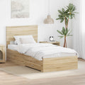 vidaXL Ramka łóżka Dąb Sonoma 100 x 200 cm Materiał drewnopochodny