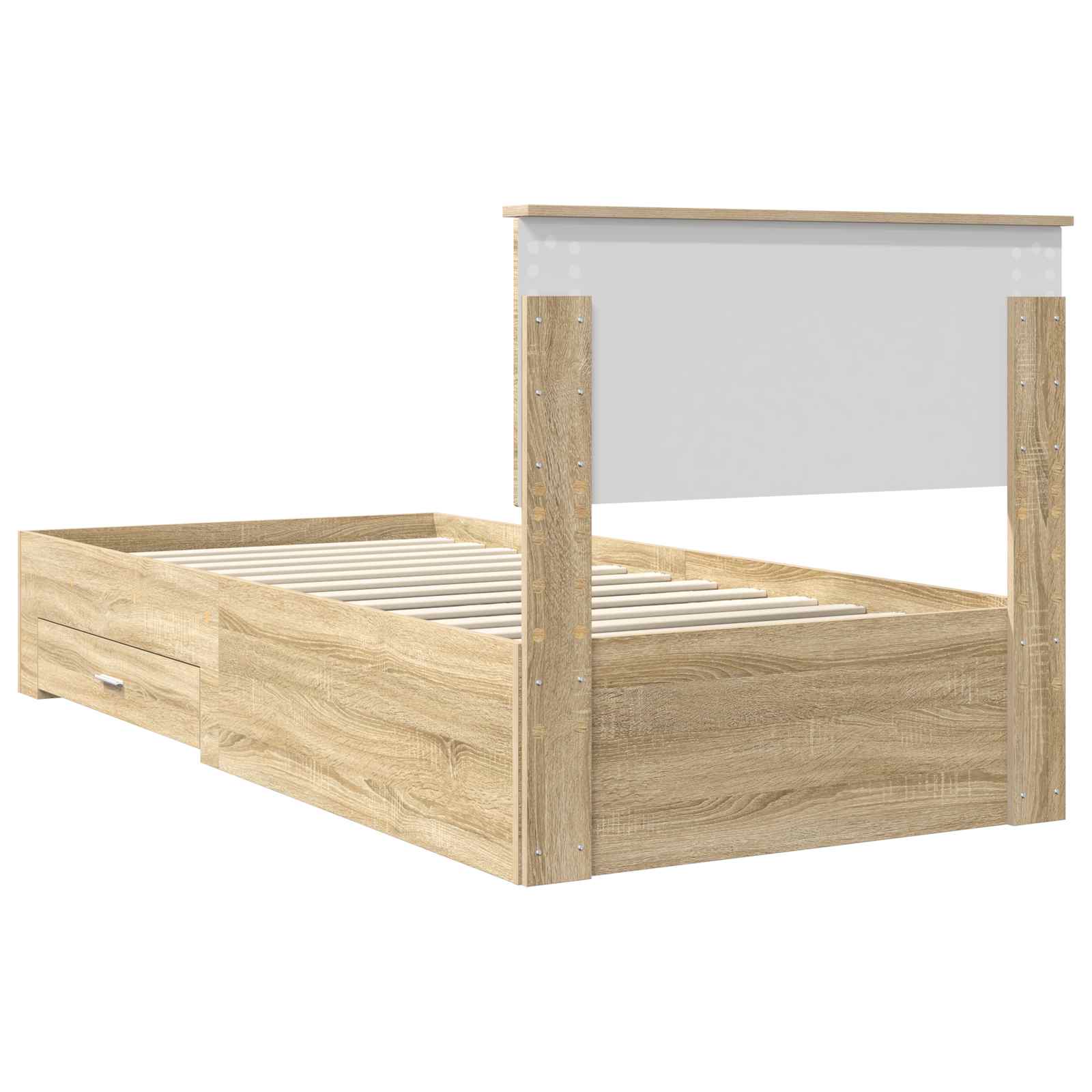 vidaXL Ramka łóżka Dąb Sonoma 100 x 200 cm Materiał drewnopochodny