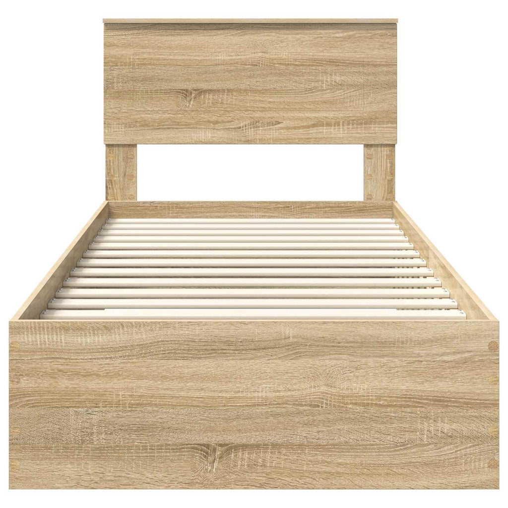 vidaXL Ramka łóżka Dąb Sonoma 100 x 200 cm Materiał drewnopochodny